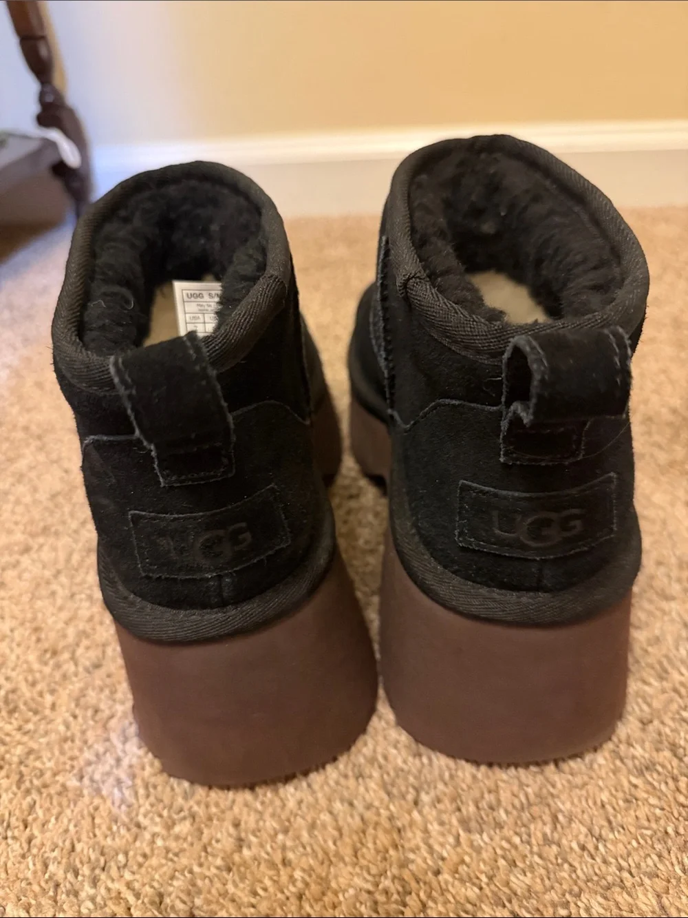 Women’s black platform Ugg boot